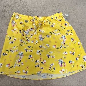 Yellow button up skirt